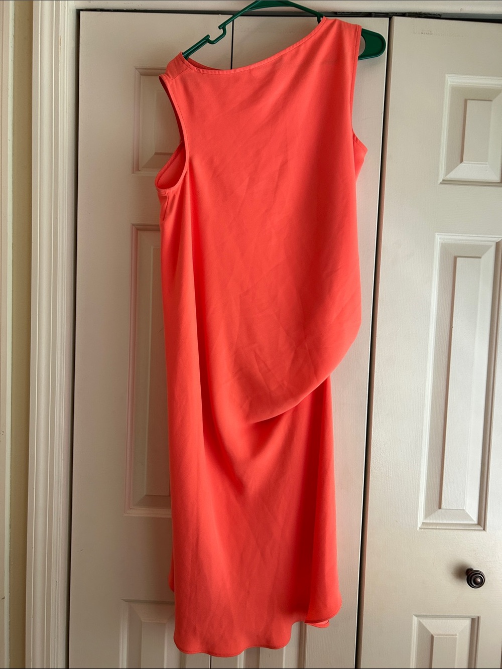 Trina Turk Coral Asymmetrical Sleeveless Draped Dress - Picture 2 of 4
